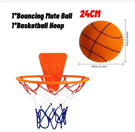 Silent Foam Basketball for Kids — Squeezable Indoor Bounce Ball