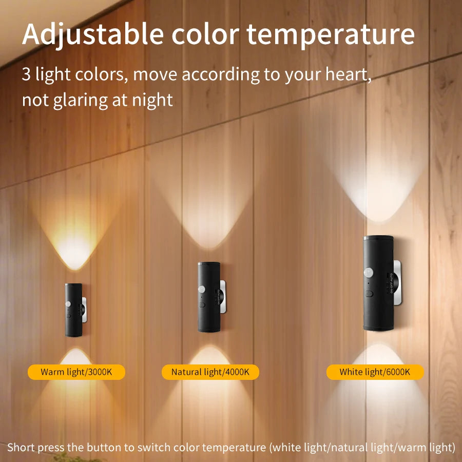 Magnetic LED Motion Sensor Night Light - Rechargeable USB Type-C Dimmable Lamp for Bedroom, Closet, Hallway & Bedside
