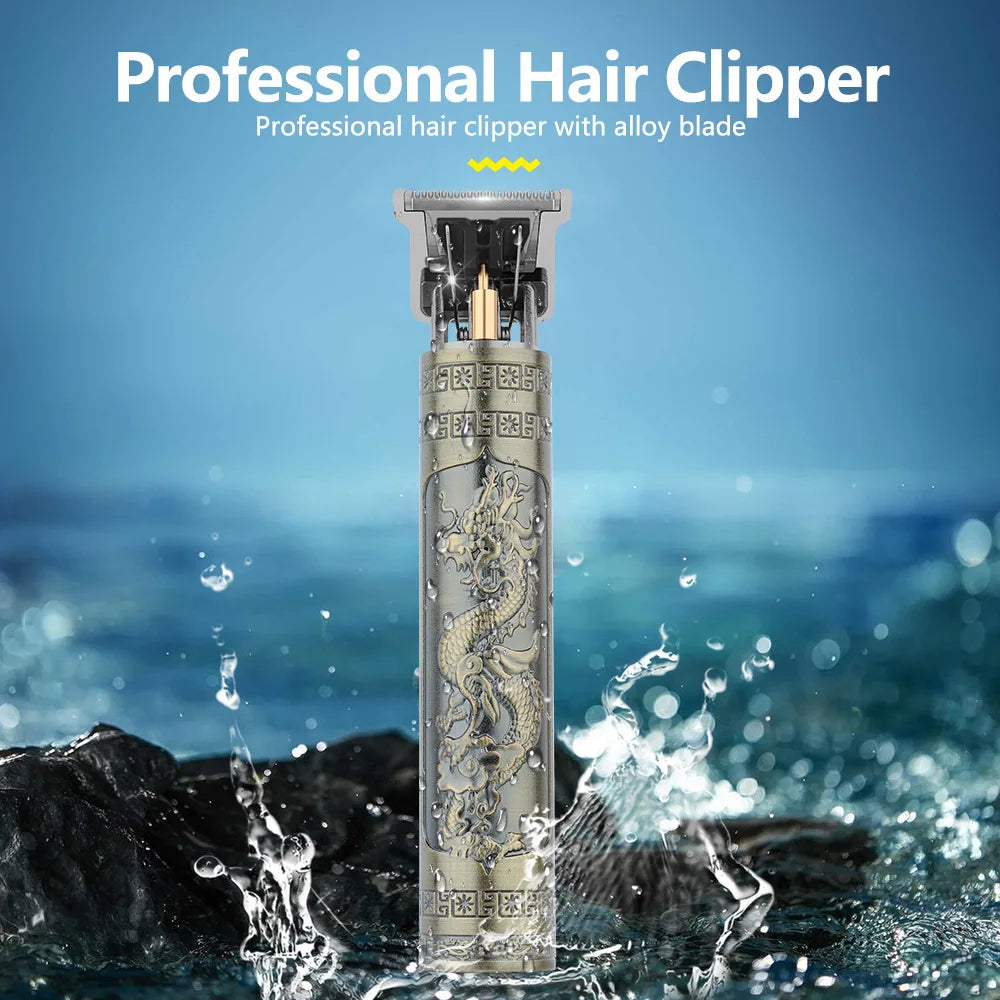 Retro Haircutting & Trimmer Set for Men — Rechargeable Electric Shaver & Beard Trimmer for Sensitive Skin, 60-Min Runtime