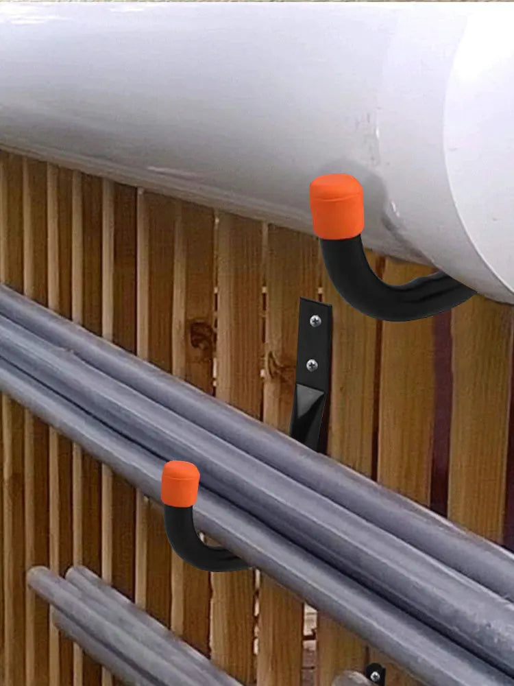 6-Pack Heavy Duty Wall Mount J-Hooks – Garage Hangers for Bikes, Ladders & Garden Tools (30 kg / 66 lb Capacity)