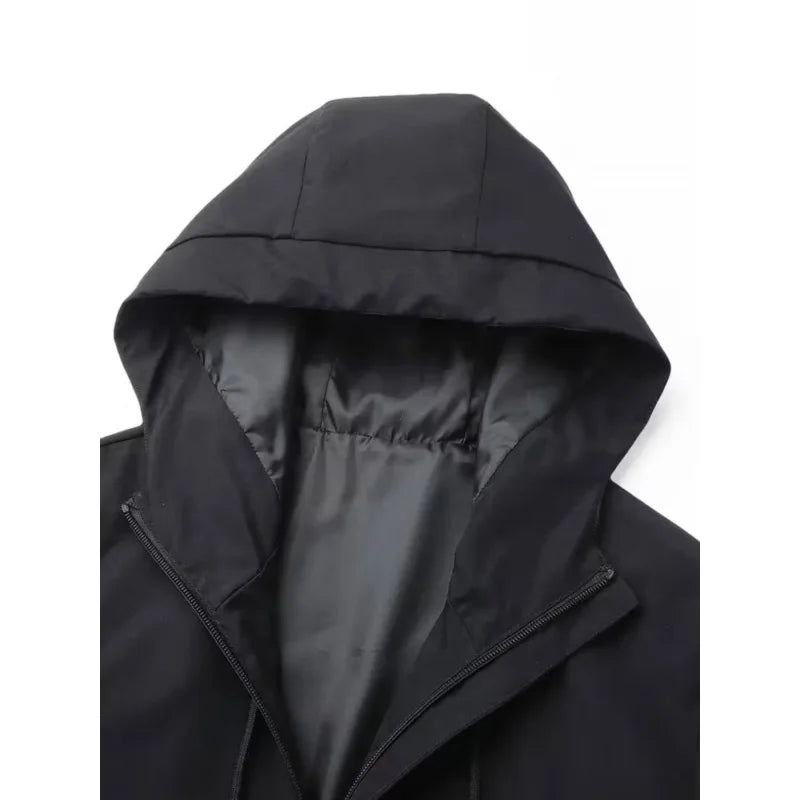 Men's Windproof Waterproof Motorcycle Jacket Loose-Fit Printed Zippered Jacket