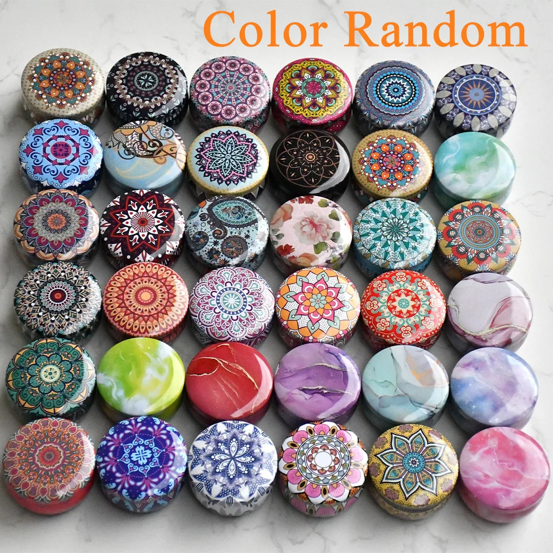 36-Pack Floral Tin Candle Jars 2.2 oz (approx. 62 g) Colorful Patterned Metal Candle Tins