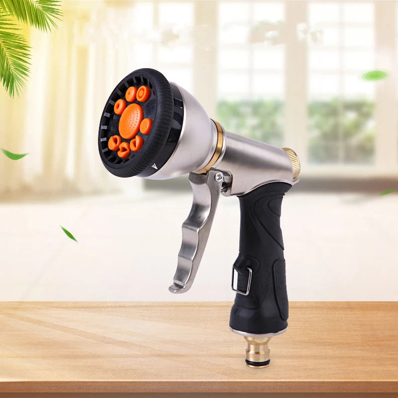 Heavy-Duty Metal Garden Hose Nozzle – Zinc Alloy Sprayer for Car Wash & Gardening