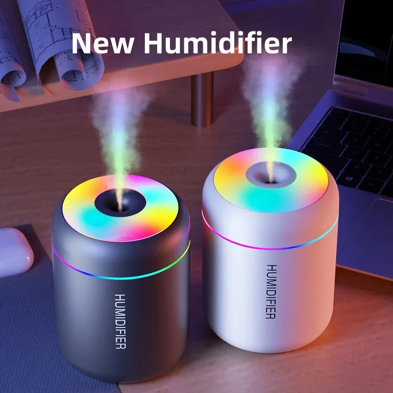 180ml (6.1 fl oz) Mini USB Ultrasonic Humidifier Aroma Diffuser for Car Home Bedroom with LED Light