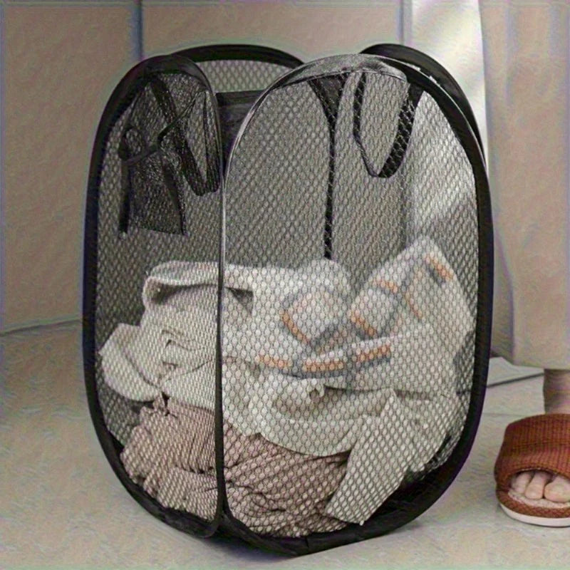 Collapsible Pop-Up Mesh Laundry Hamper – Portable Foldable Clothes Basket for Home, Dorm & Travel