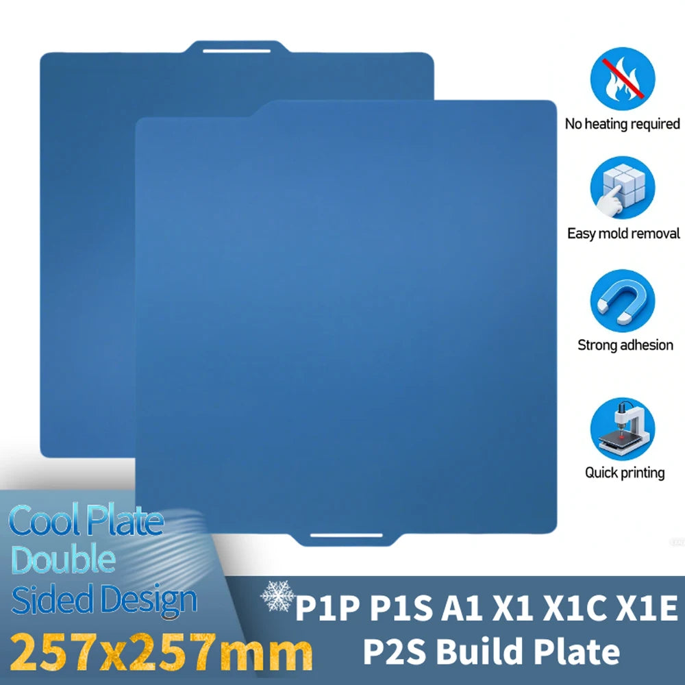 Double-Sided Heated Build Plate 257 x 257 mm (10.12 x 10.12 in) for Desktop 3D Printers