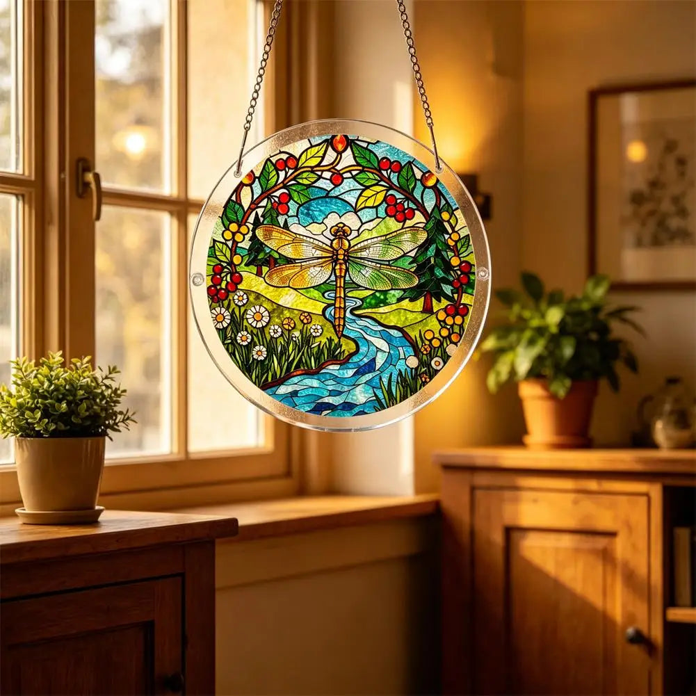 Acrylic Puzzle Suncatcher Window Hanging Stained Glass Style 7.1/7.9 in (18/20 cm) Garden & Home Decor