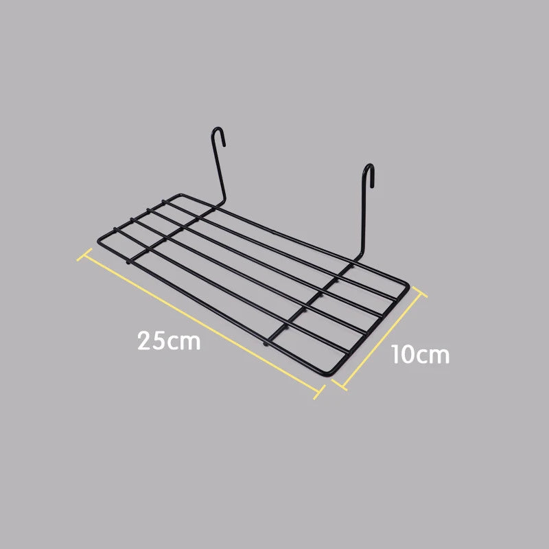 Wall Mounted Wire Grid Organizer with Removable Baskets, Hooks and Shelves, Iron Mesh Storage Panel