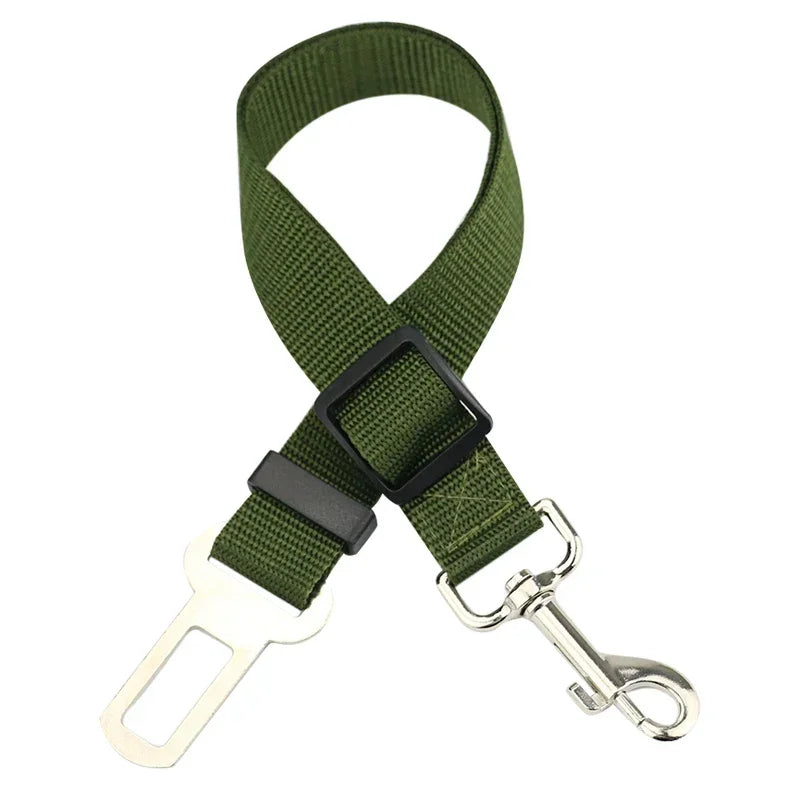Adjustable Pet Seat Belt for Dogs & Cats 17.7–28.3 in (45–72 cm) Nylon Car Safety Restraint with Quick-Release Clip