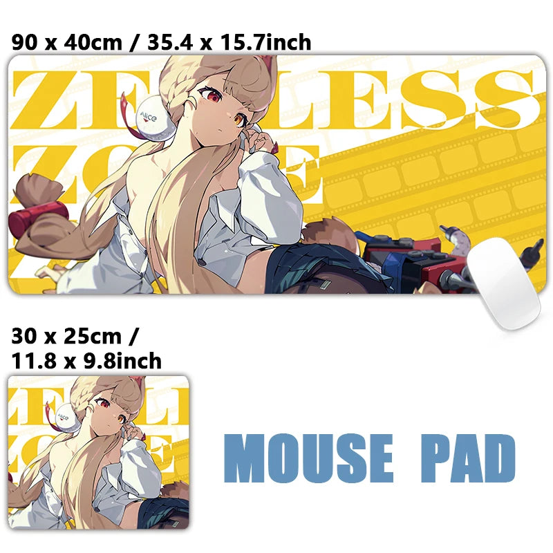 XXL Anime Gaming Mouse Pad – Hoshimi Miyabi & Evelyn Ellen Desk Mat, Large Keyboard Mousepad with Non-Slip Silicone Base