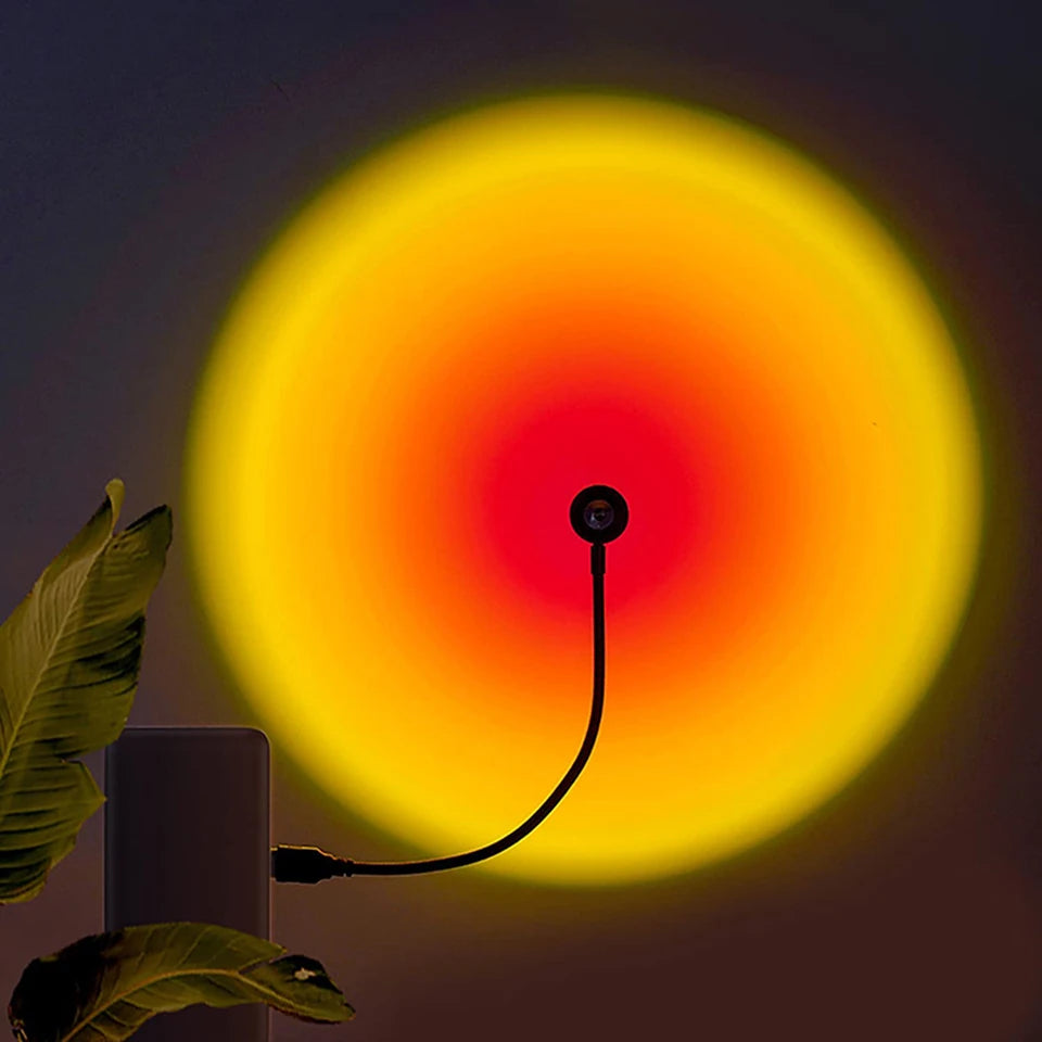 USB Sunset LED Lamp Rainbow Neon Night Light Projector, Bedroom & Photography Mood Light for Home Decor