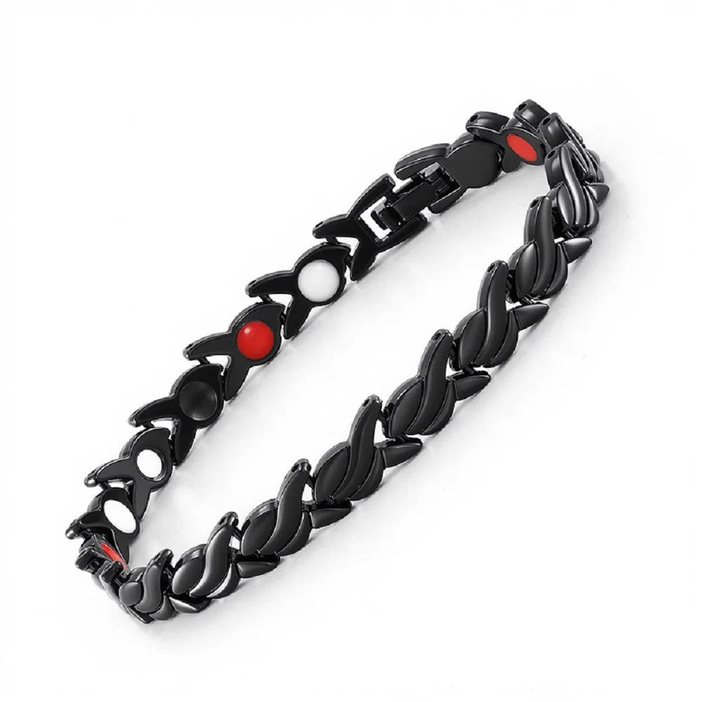 Women's Magnetic Therapy Bracelet - Zinc Alloy Animal Pattern Snake Chain with Toggle Clasp, Fashion Jewelry Gift