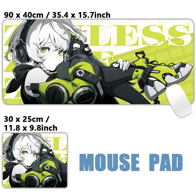 XXL Anime Gaming Mouse Pad – Hoshimi Miyabi & Evelyn Ellen Desk Mat, Large Keyboard Mousepad with Non-Slip Silicone Base