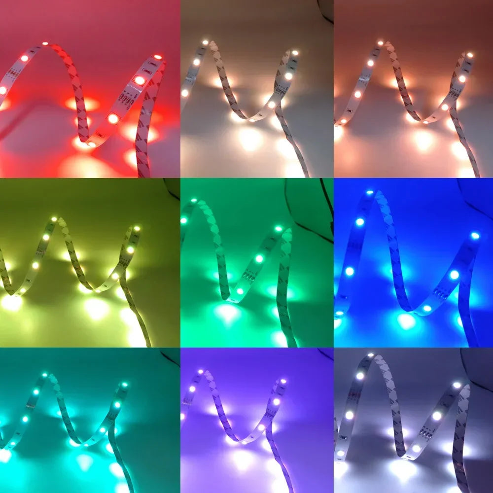 5050 USB 5V RGB LED Strip Light – Bluetooth & WiFi App + Remote Controlled Flexible Tape for TV Backlight, Room and Party Lighting