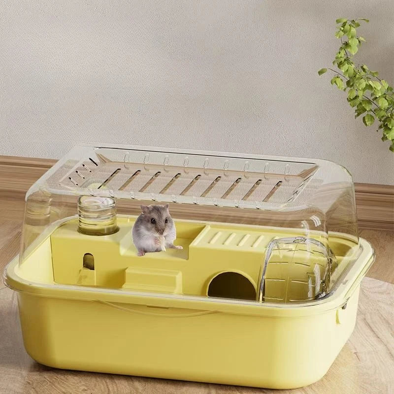 Large Chew-Proof Hamster Cage with Openable Top and Acrylic Panels – Solid Small Pet Habitat