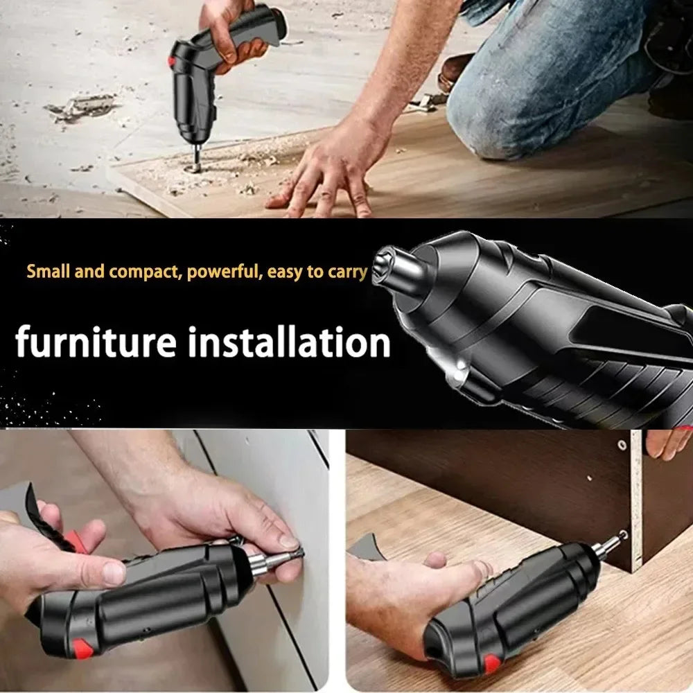 3.6V Cordless Electric Screwdriver Kit — 47-Piece Rechargeable Lithium Folding Drill Set