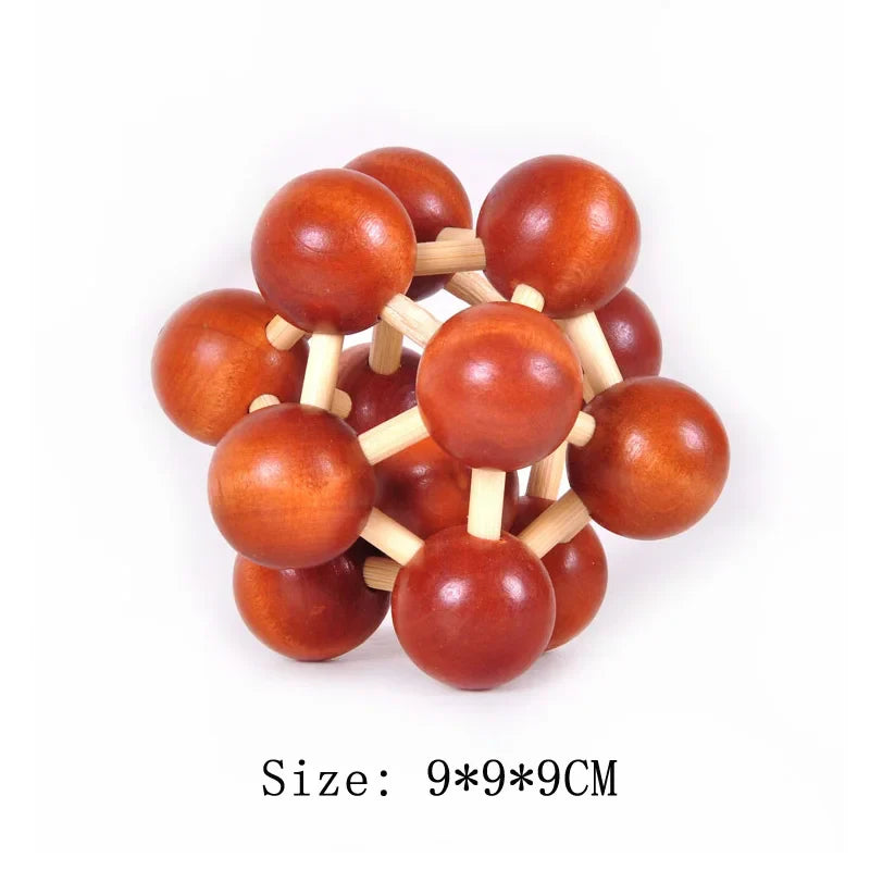 Wooden Lu Ban Brain Teaser 3D Puzzle – Educational Logic Game for Kids & Adults