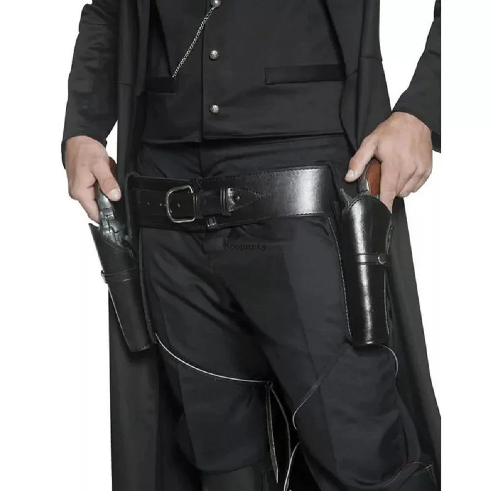 Double Gun Holster Waist Belt – PU Leather Revolver Holster for Renaissance Pirate Cowboy Cosplay