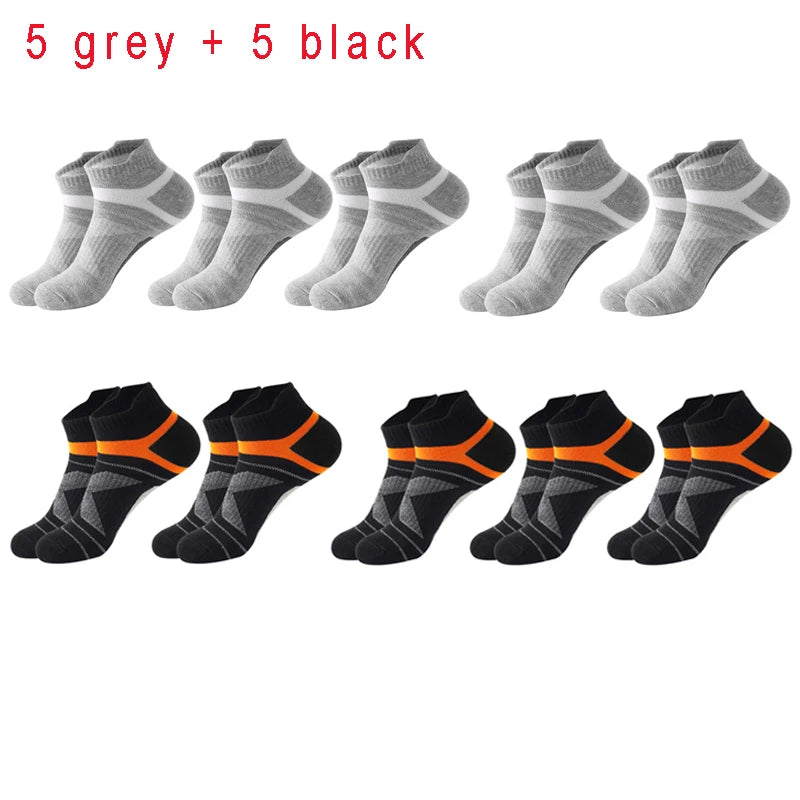 5-Pack Men’s Breathable Cotton Ankle Socks – Summer Casual Running Sports Socks, Sizes 38–45