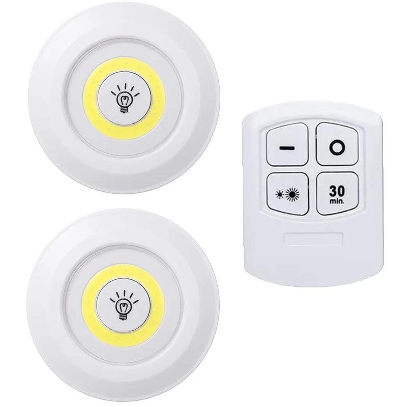 Dimmable Battery-Operated LED Under-Cabinet Light with Remote — Closet, Wardrobe & Bathroom Night Lamp