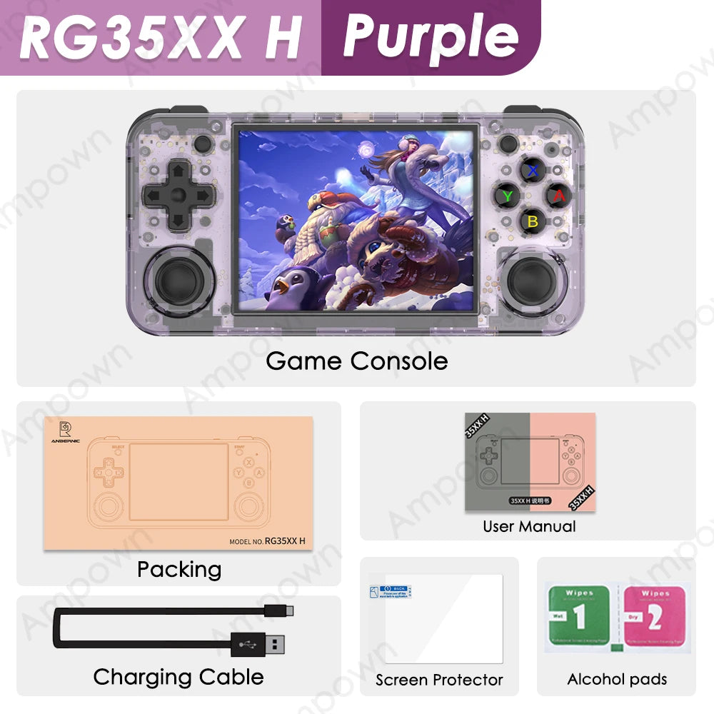 Handheld Retro Game Console 3.5-Inch (89 mm) IPS Screen HDMI Output Linux Emulator 3300mAh 10,000+ Games TF up to 512GB Kids Gift