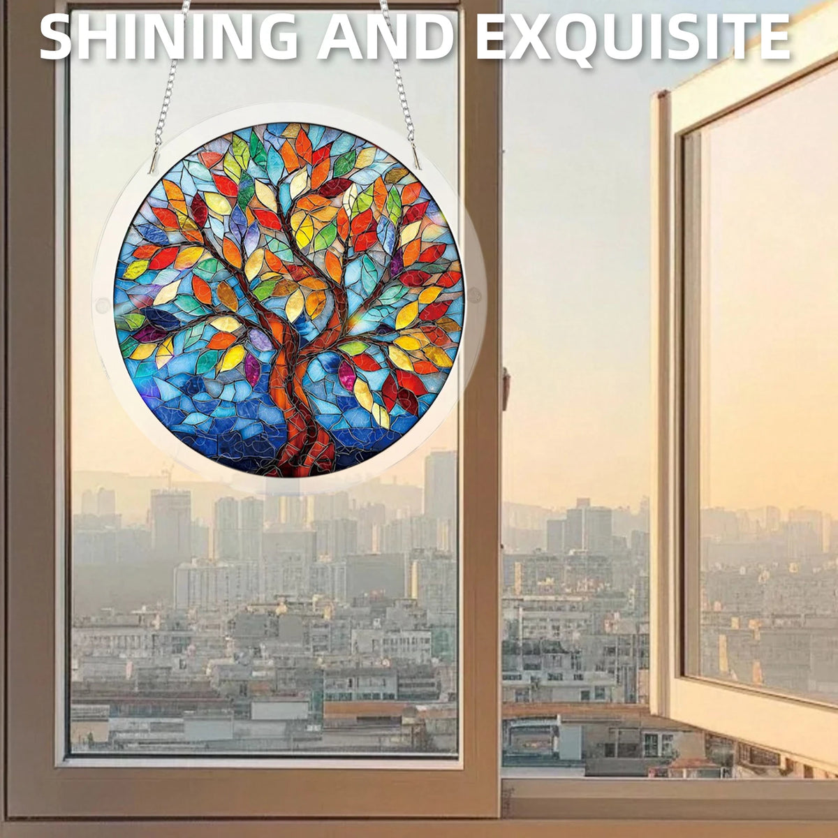 Acrylic Round Jigsaw Puzzle Suncatcher 7.3 in (185 mm) Hanging Sun Catcher Window & Wall Decor Gift