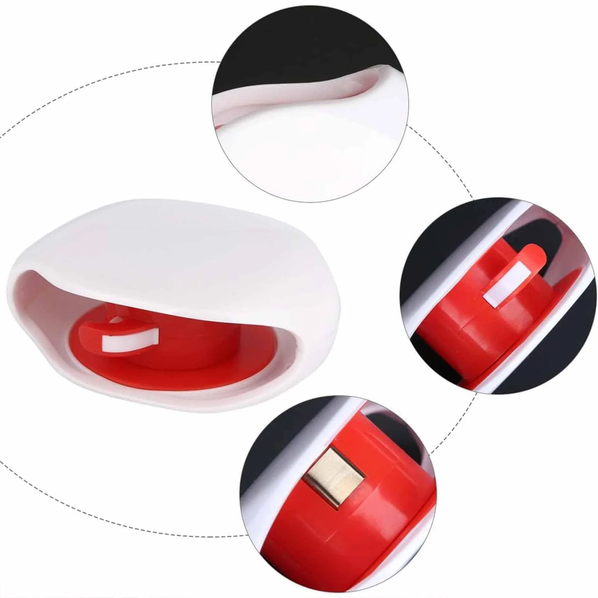 Automatic Cable Management Box - Self-Retracting Earphone & Charging Cable Organizer, Compact 2 in x 2.7 in (5 x 6.8 cm)