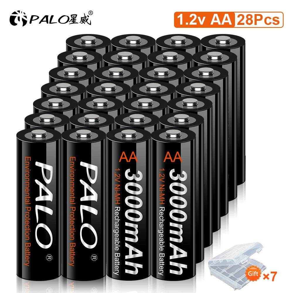 AA Ni-MH Rechargeable Battery 1.2V 3000mAh Low Self-Discharge Pre-Charged for Cameras and Electronics