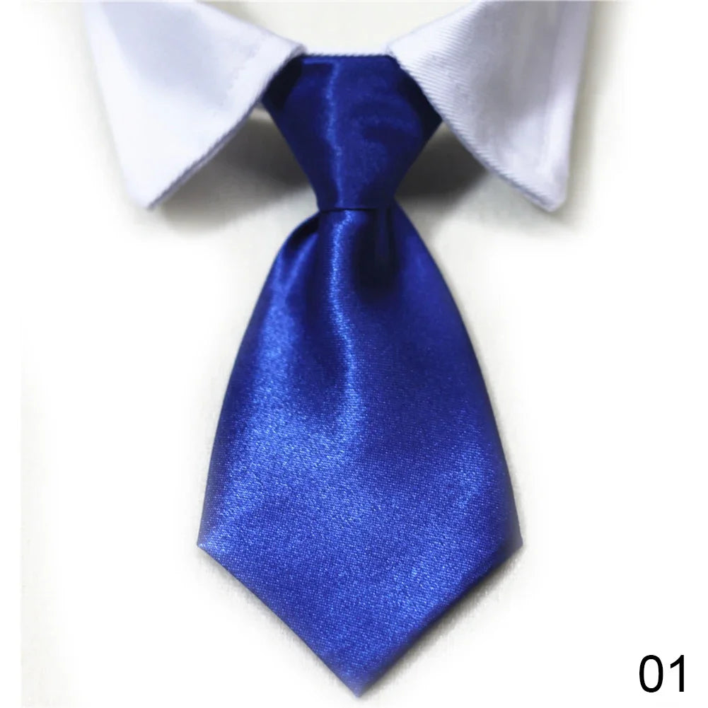 Pet Bow Tie Collar Tuxedo - Formal Necktie for Dogs & Cats, Small & Medium (32cm/12.6in, 40cm/15.75in) - 12 Colors