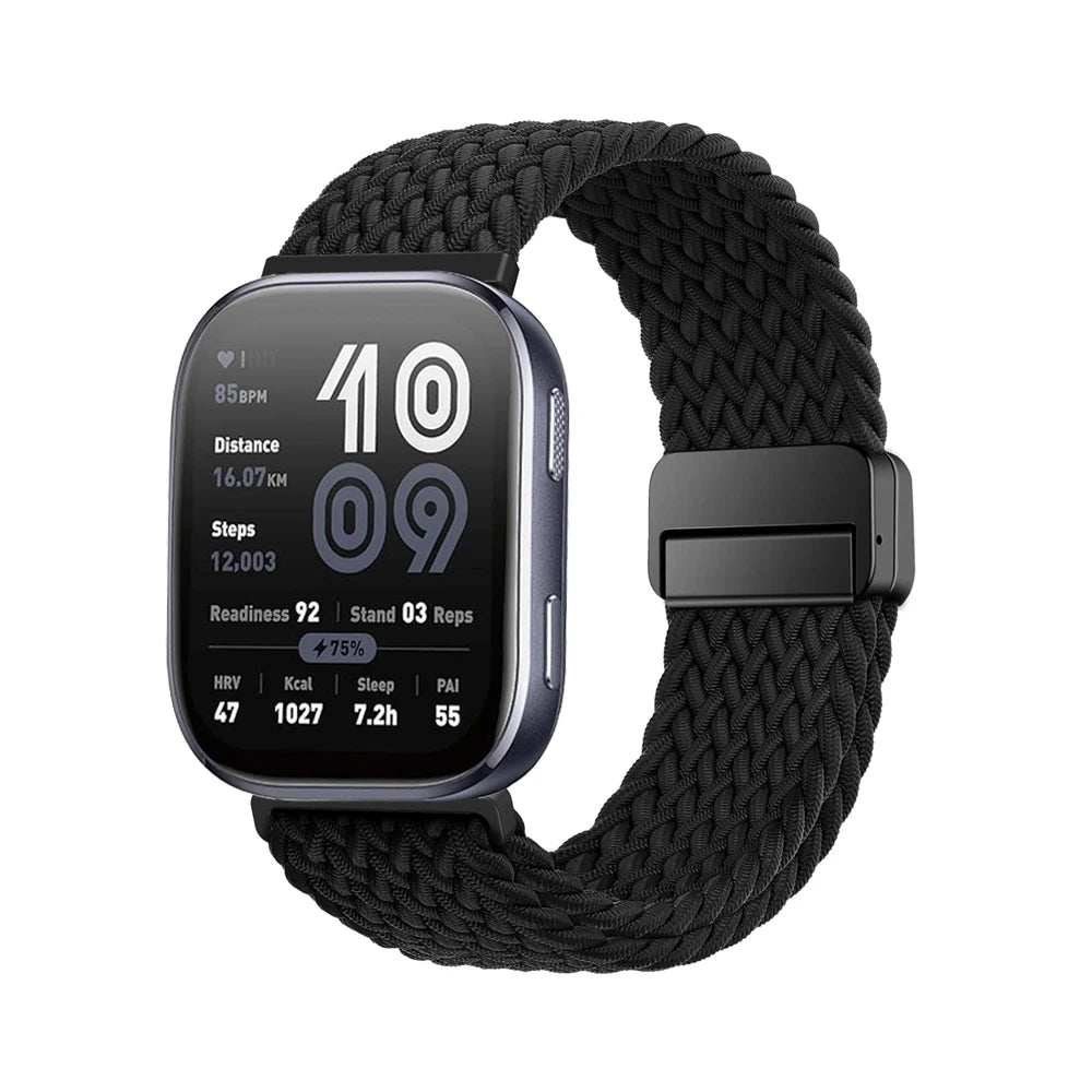 Magnetic Braided Nylon Watch Band — Adjustable Magnetic Clasp Strap for Smartwatches (1-Pack)