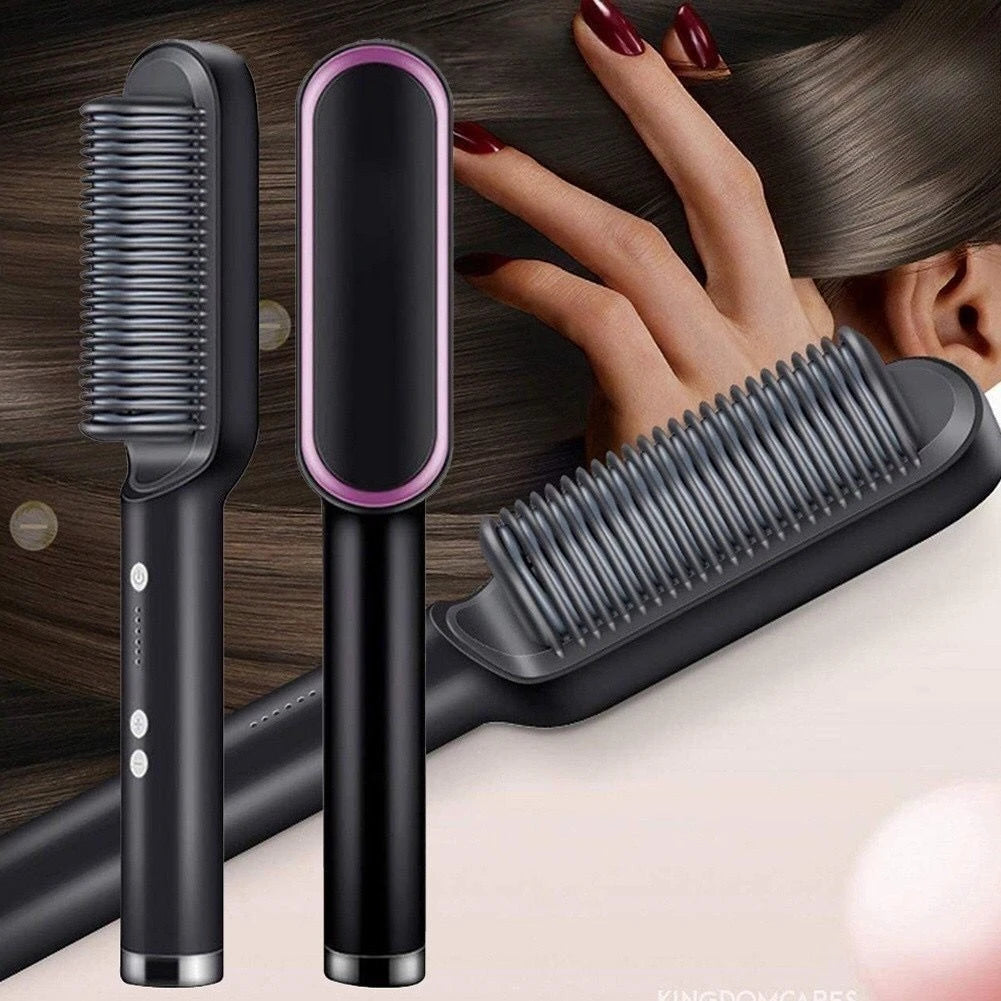Professional Curl Styler & Ionic Hair Brush - 30s Rapid Heat, Lightweight Salon Design for Waves & Curls