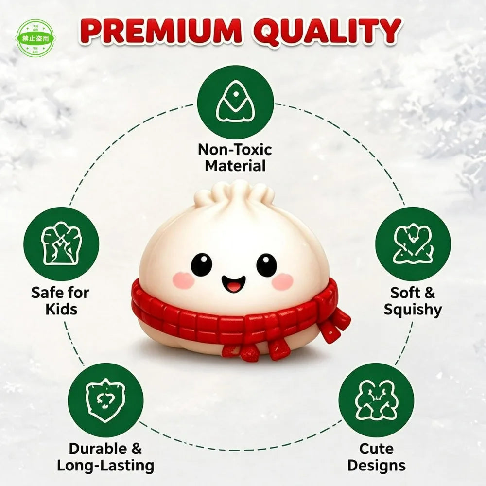 Christmas Dumpling Squishies Advent Calendar - 24-Day Blind Box Countdown Stress Relief Gifts