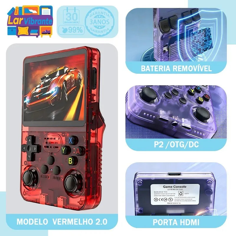 Retro Handheld Game Console – 3.5-inch (8.9 cm) IPS Screen, 16GB, 15,000+ Games, Linux, Dual Analog, 3000mAh Battery