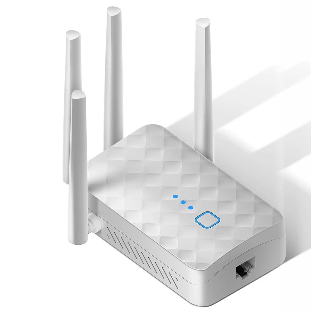 300Mbps 2.4GHz WiFi Range Extender – Omnidirectional Dual 2dBi Antenna Wall Plug Repeater, Universal WiFi Booster for Home & Office