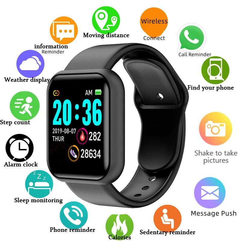 Multifunction Smartwatch 1.44-Inch (36.6 mm) Bluetooth Music Player, Heart Rate & Sleep Tracker, Fitness Activity Tracker - Unisex