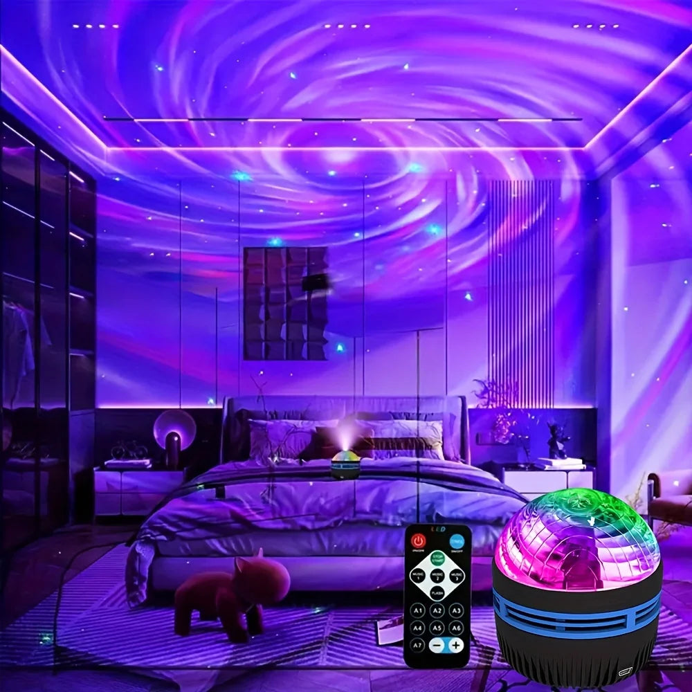 LED Starry Sky Projector Galaxy Night Light with Remote USB DC 5V 7 Modes for Bedroom Party Christmas Gift