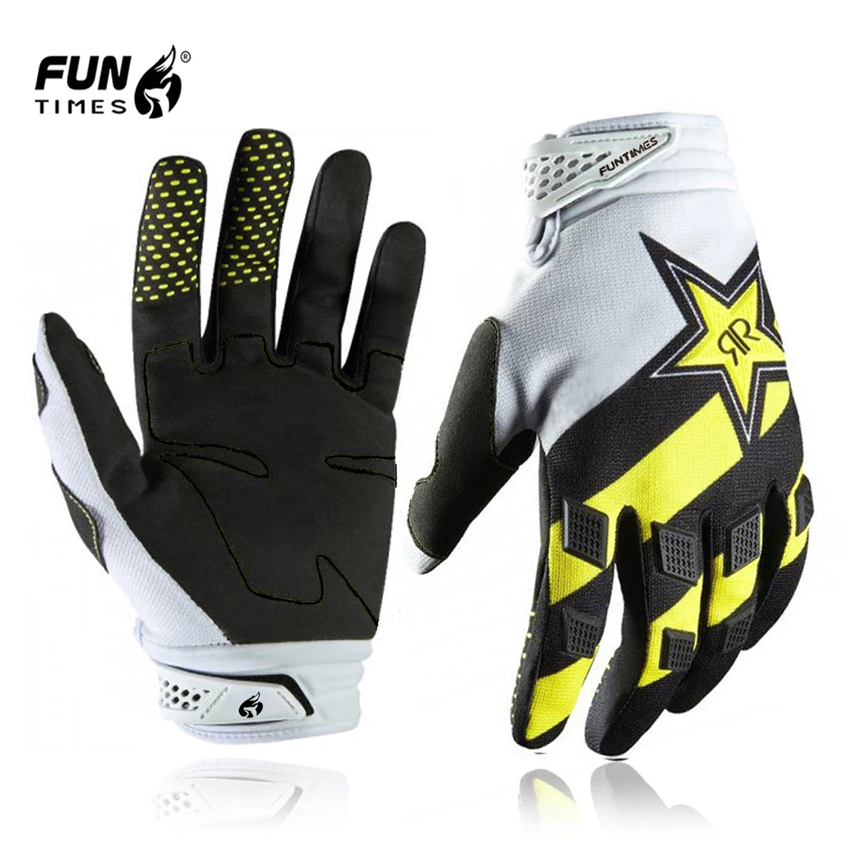 Men's Full-Finger Motorcycle & Mountain Bike Riding Gloves — Durable Nylon Anti-Slip Protective Cycling Gloves
