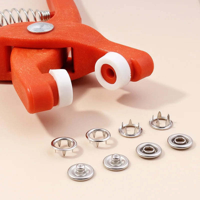 200-Piece Snap Button Pliers Kit for Coats and Sweaters, No Needle or Thread, Easy DIY Button Repair