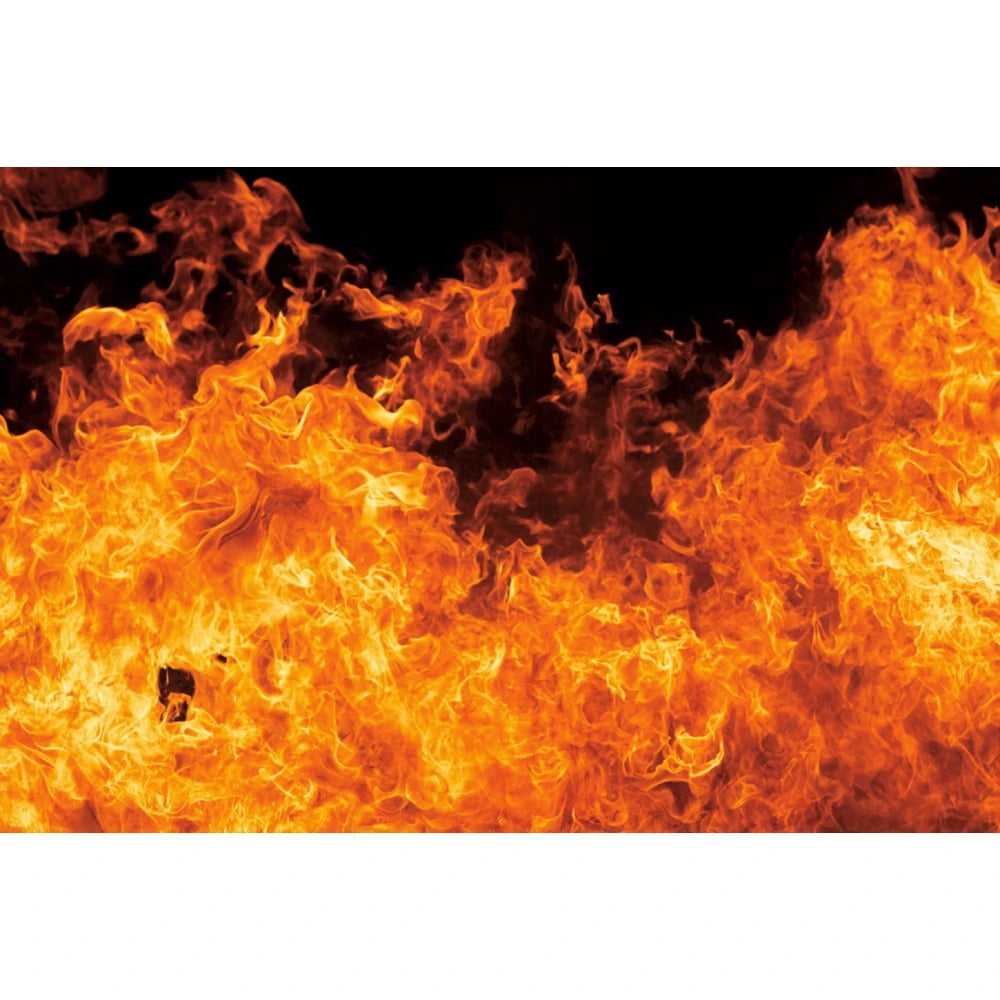 Christmas Fireplace Photography Backdrop - Burning Firewood Flame Brick Wall Photo Studio Background