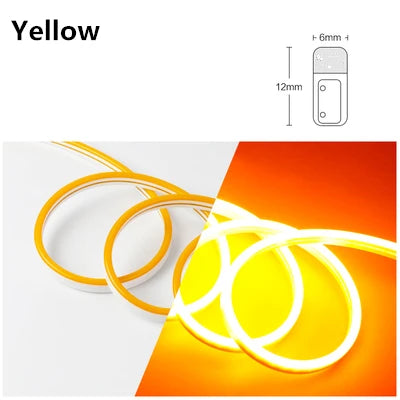 6mm LED Neon Flex Strip Waterproof Rope Light 5V/12V/24V for DIY Signs - Red Green Blue Yellow Pink White