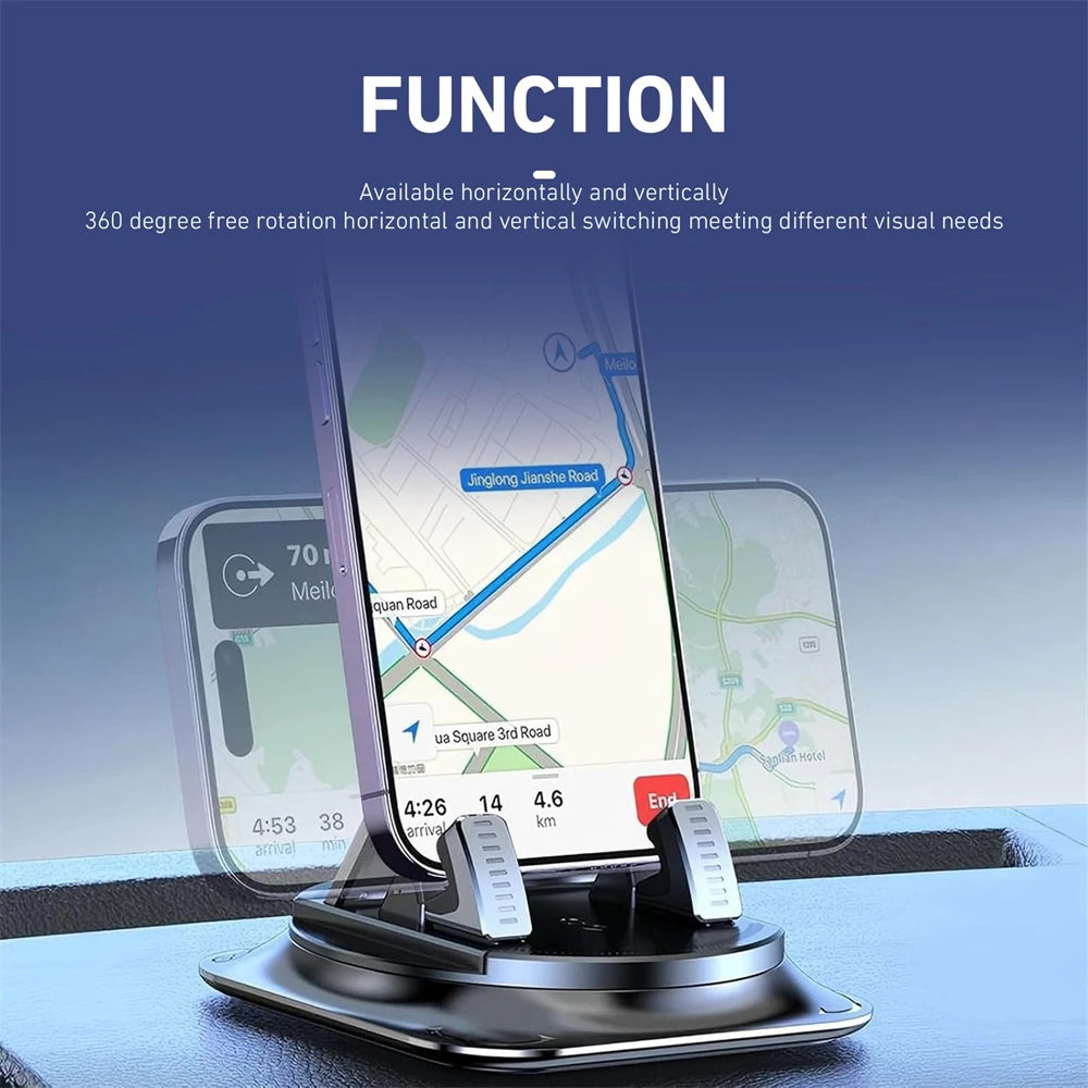 Universal Non-Slip Silicone Car Dashboard Phone Holder 360° Rotating Mount for Head-Up Navigation