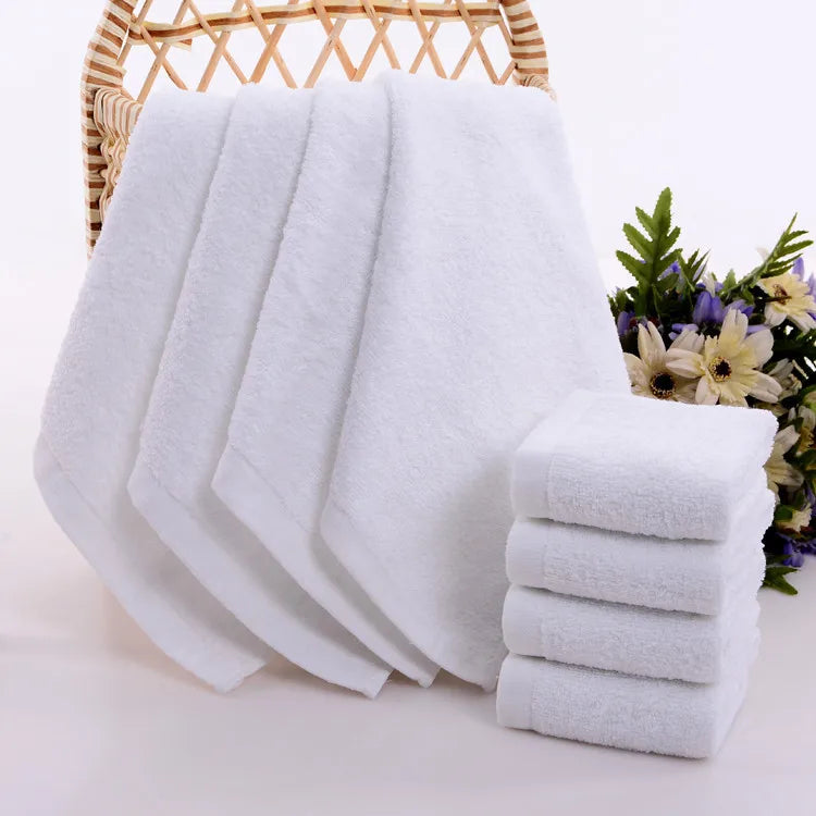 5-Pack Pure Cotton Small Square Towels - White Face & Hand Towels for Kids, Hotel, Spa, Bathroom