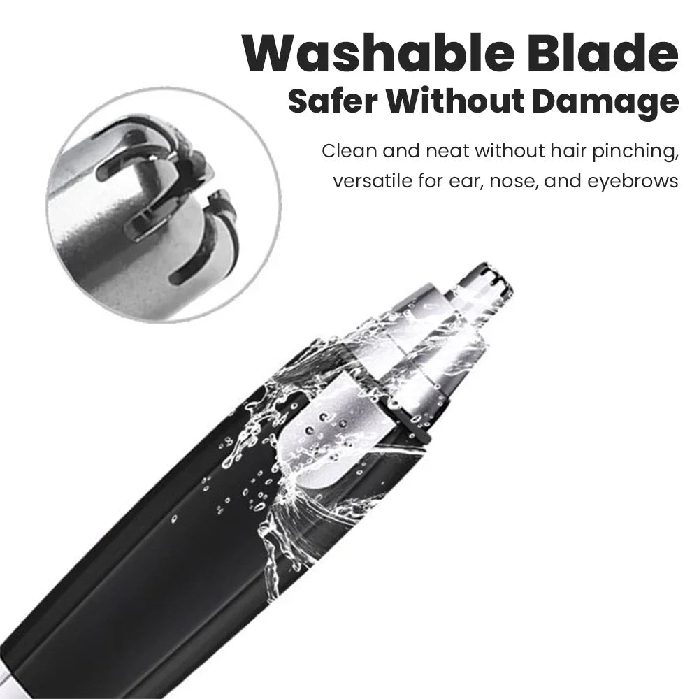 Rechargeable 3-in-1 Electric Nose & Ear Hair Trimmer for Men and Women, Washable Eyebrow, Beard & Neck Grooming Kit