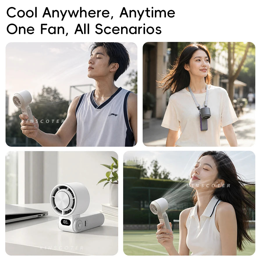 Portable High-Speed Handheld Fan 3600mAh Rechargeable 100 Adjustable Speeds Foldable Mini Turbo Fan