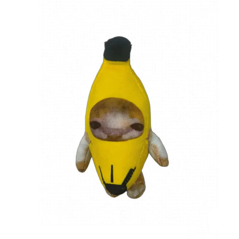 17cm Banana Cat Plush Keychain Pendant — Cute Crying & Happy Face, 1 Pc