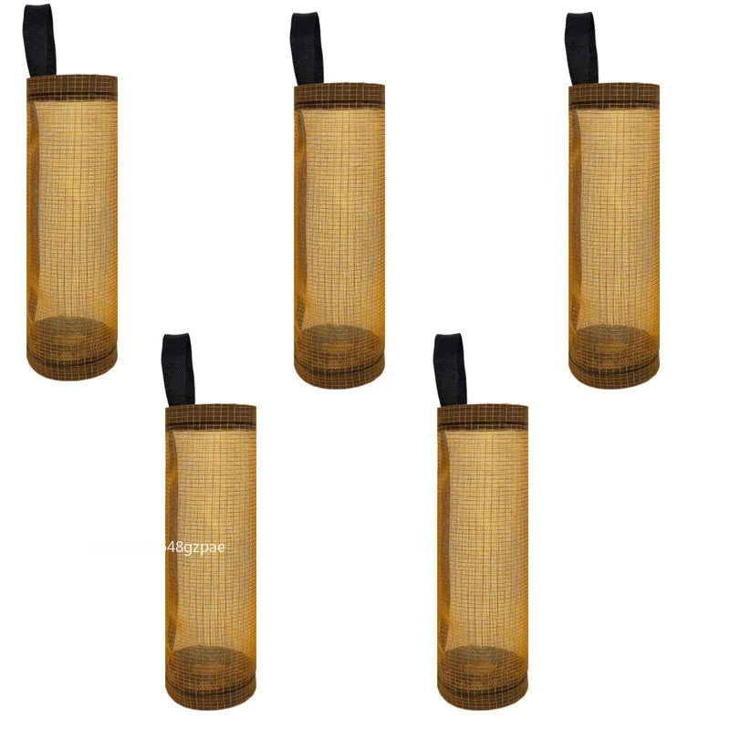 Wall-Mount Plastic Bag Holder Dispenser Hanging Kitchen Trash & Grocery Bag Organizer (1-5 Pack)