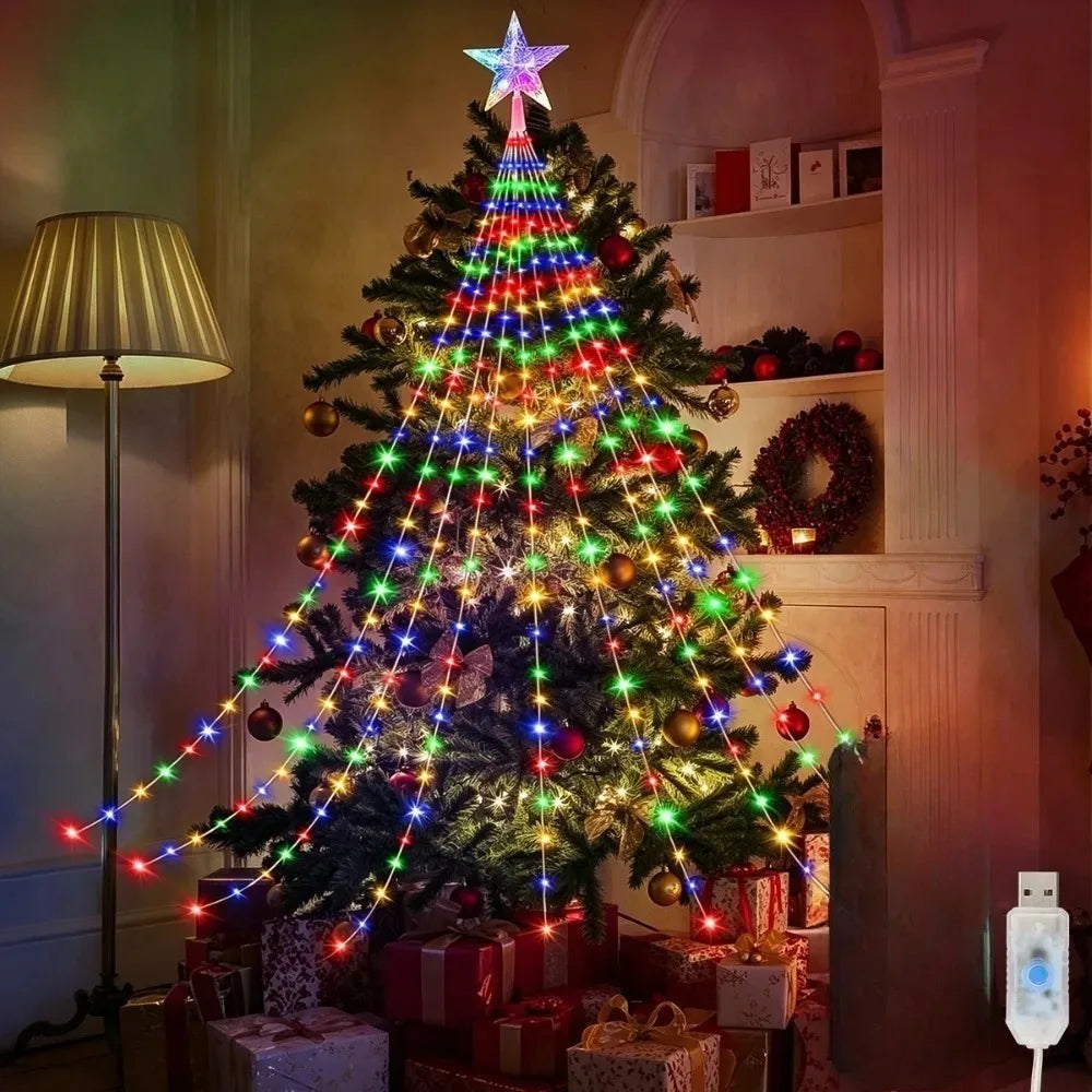 Multicolor USB Fairy String Lights 8 Modes Waterproof Christmas Lights for Indoor Outdoor Tree Yard