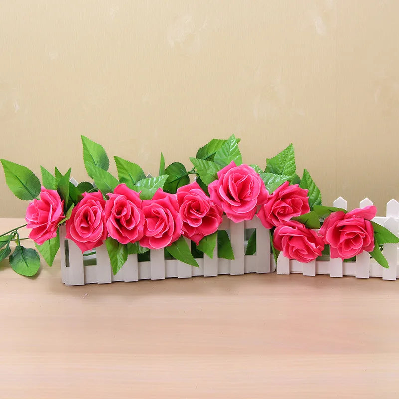 250 cm (98.4 in) Rose Artificial Flower Garland – Faux Rose Vine for Wedding, Christmas, Home & Garden Arch Decor