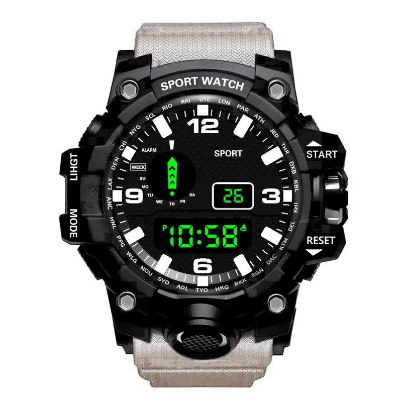 Men's Sports Digital Watch - Large 55mm Dial, Waterproof 3ATM (30M), Luminous Alarm & Stopwatch