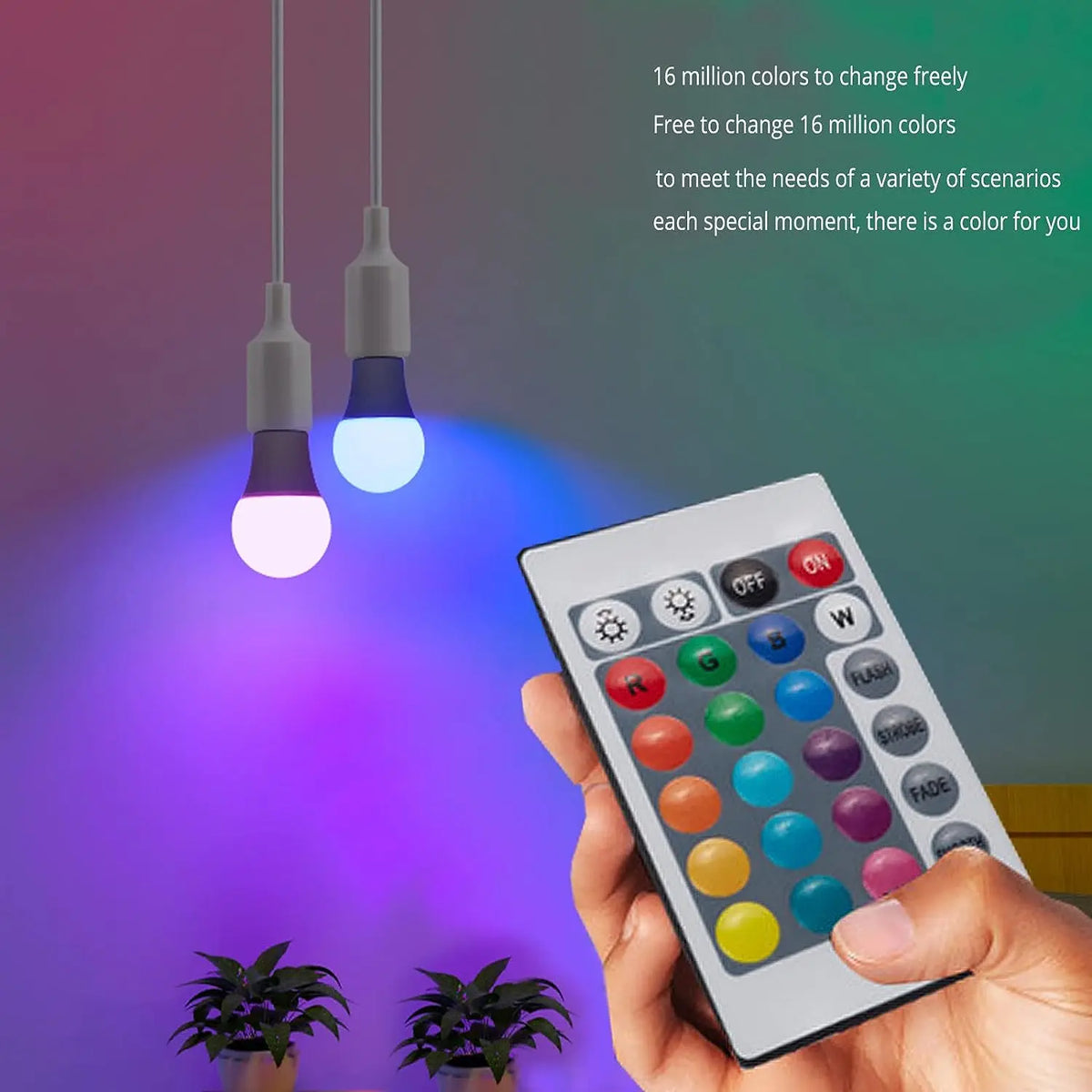 Remote control for E27 RGBW LED bulb with color selection